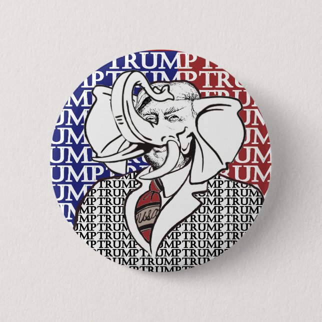 Donald Trump: the Republican Bull Elephant Button (Front)