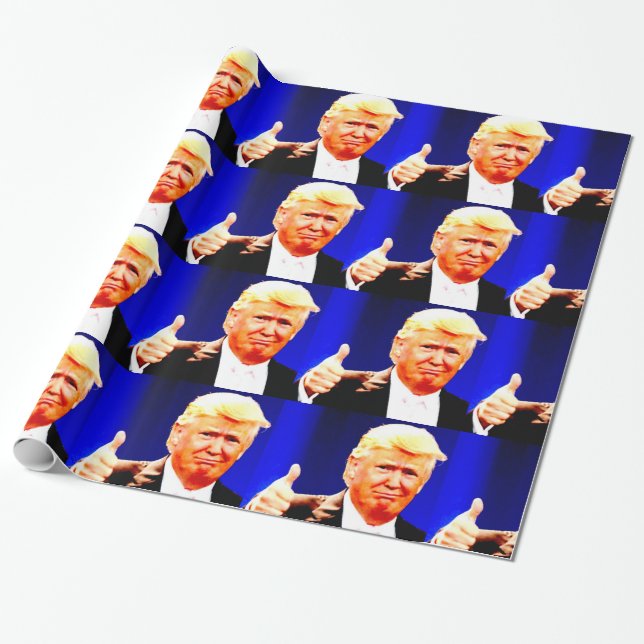 DONALD TRUMP THUMBS UP CHRSTMAS Wrapping Paper (Unrolled)
