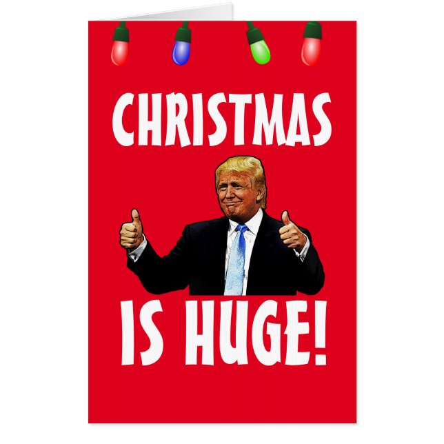 DONALD TRUMP THUMBS UP GIANT CHRISTMAS CARD (Front)