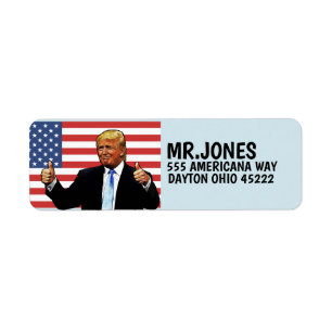 DONALD TRUMP THUMBS UP Return Address Label