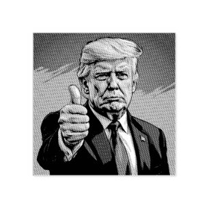 DONALD TRUMP THUMBS UP RUBBER STAMP