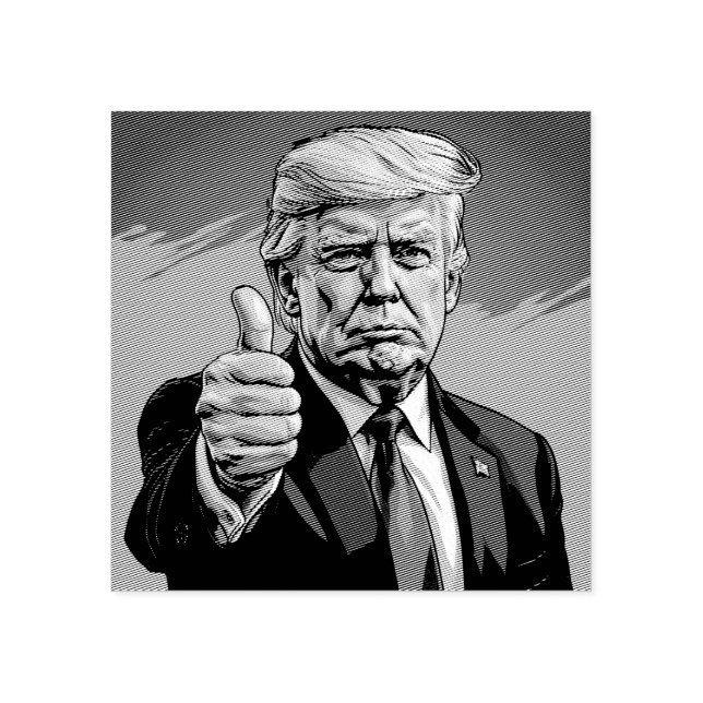 DONALD TRUMP THUMBS UP RUBBER STAMP (Imprint)