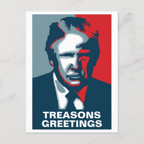 Donald Trump TREASONS GREETINGS Holiday Postcard