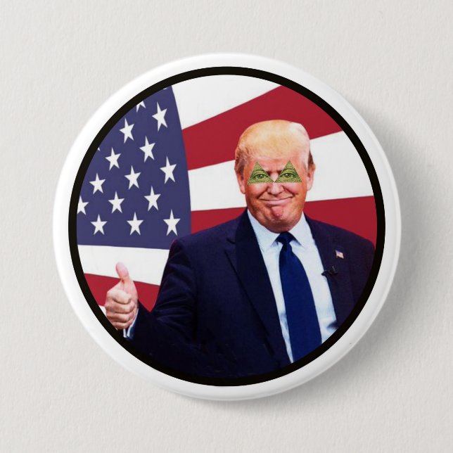 Donald Trump: Trilateral Trump Pinback Button (Front)