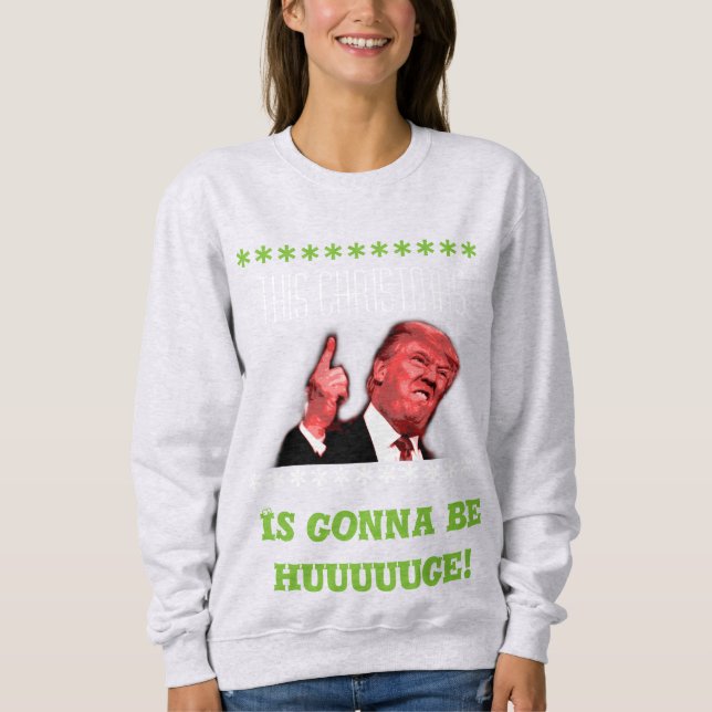Donald Trump Ugly Christmas Sweater for Women (Front)