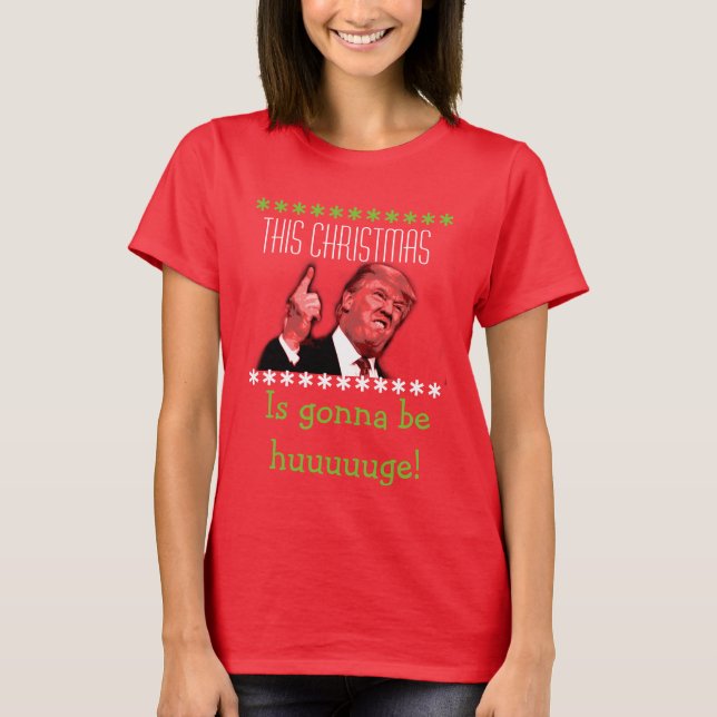 Donald Trump Ugly Christmas T-Shirt for Women (Front)