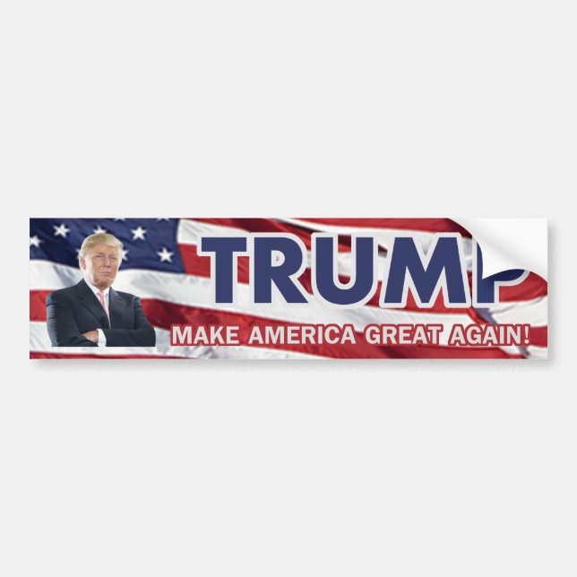 Donald Trump US Flag Bumper Sticker (Front)