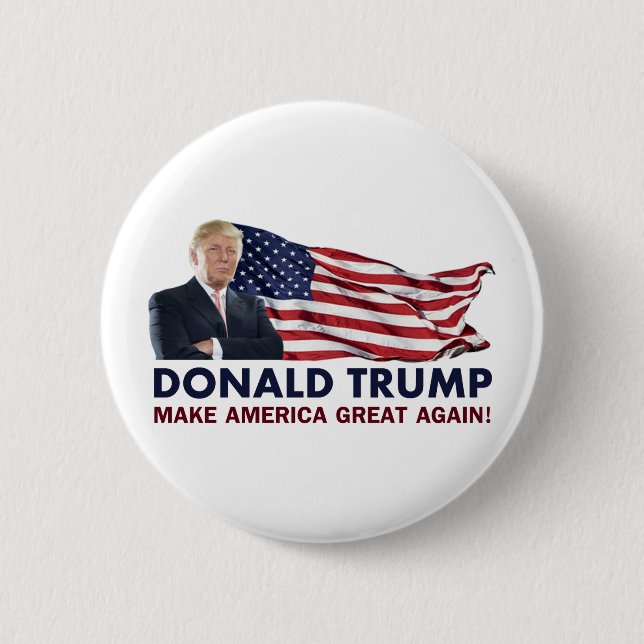 Donald Trump US Flag Button (Front)
