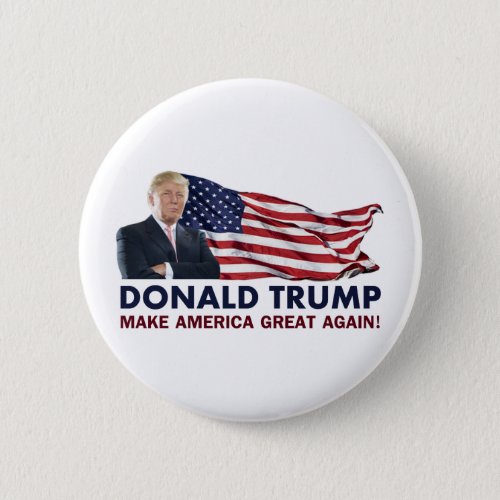 Donald Trump US Flag Button