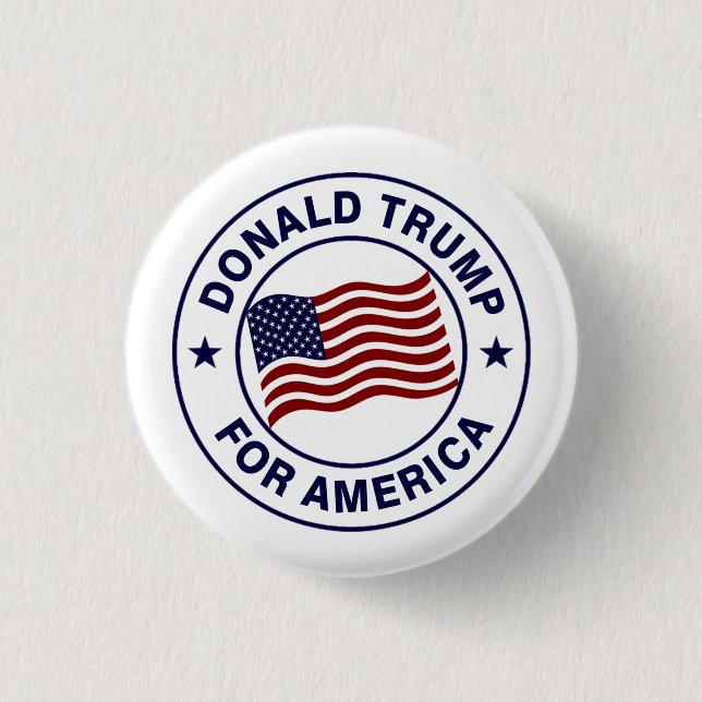 Donald Trump US Flag Button (Front)