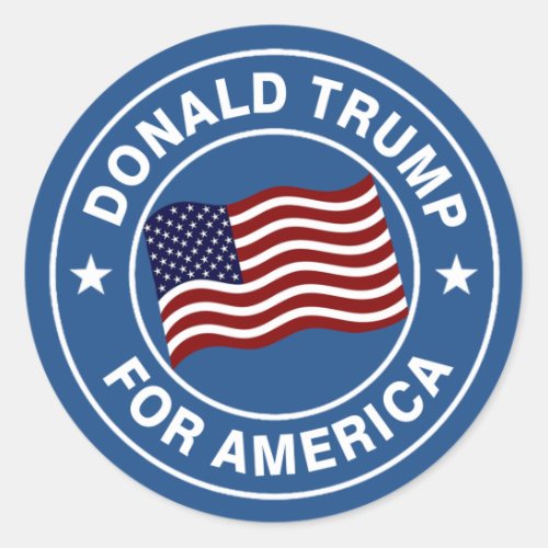 Donald Trump US Flag Classic Round Sticker
