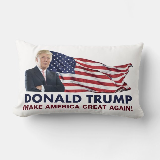 Donald Trump US Flag Lumbar Pillow (Front)