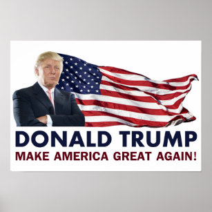 Donald Trump US Flag Poster