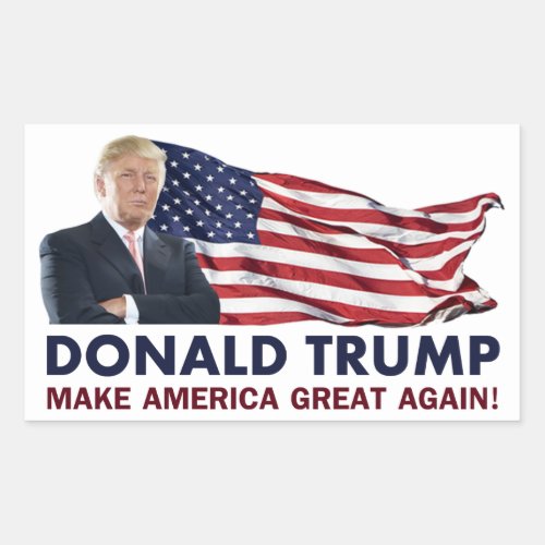 Donald Trump US Flag Rectangular Sticker