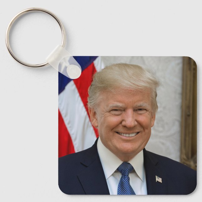 Donald Trump US President White House MAGA 2024  Keychain (Front)