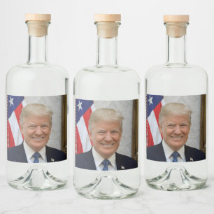 Donald Trump US President White House MAGA 2024 Liquor Bottle Label