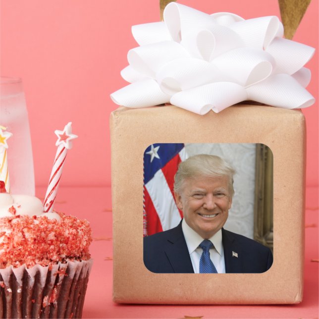 Donald Trump US President White House MAGA 2024  Square Sticker (Party)