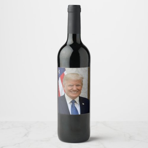 Donald Trump US President White House MAGA 2024  Wine Label