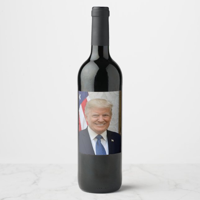 Donald Trump US President White House MAGA 2024  Wine Label (Front)