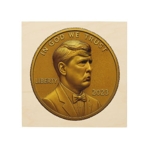 donald trump USA Coin 1 Cent America United States Wood Wall Art