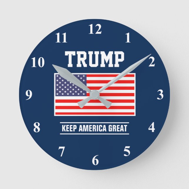 Donald Trump USA flag republican wall clock (Front)