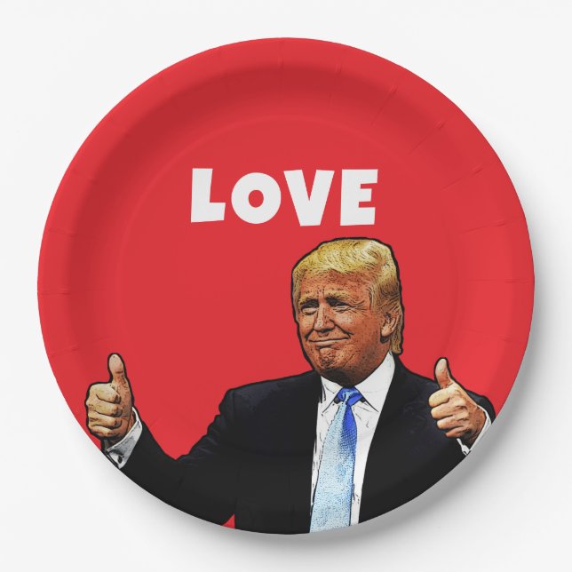 DONALD TRUMP VALENTINE'S DAY PAPER PLATES (Front)