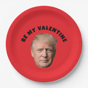 DONALD TRUMP VALENTINE'S DAY PAPER PLATES