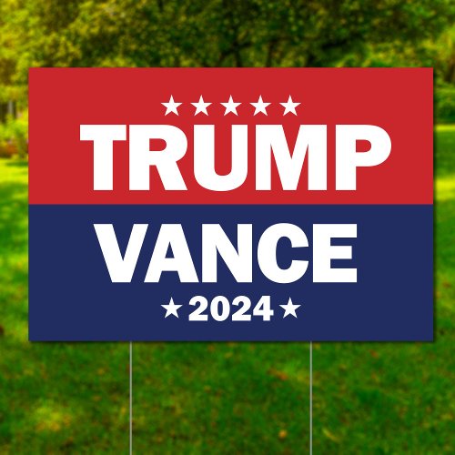 Donald Trump Vance 2024 Yard Sign