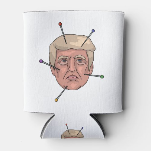 Donald Trump Voodoo Doll Pin Illustration Can Cooler
