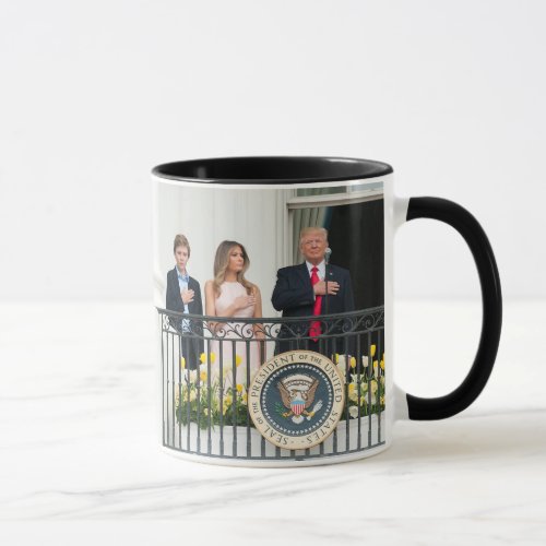 Donald Trump W Melania  Barron At White House Mug