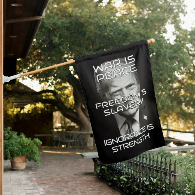 Donald Trump War is Peace House Flag (In SItu)