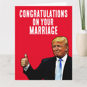 DONALD TRUMP WEDDING MARRIAGE CONGRATULATIONS CARD