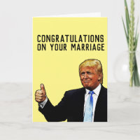DONALD TRUMP WEDDING MARRIAGE CONGRATULATIONS CARD