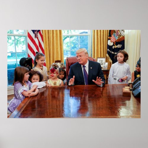 Donald Trump White House Halloween Portrait Poster