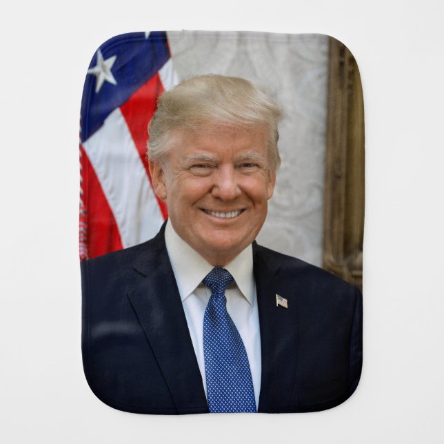 Donald Trump White House President Portrait Baby Burp Cloth (Front)