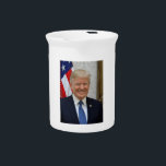 Donald Trump White House President Portrait Beverage Pitcher<br><div class="desc">Donald J. Trump is the 45th President of the United States. He believes the United States has incredible potential and will go on to exceed even its remarkable achievements of the past. His campaign slogan for President was, “Make America Great Again, ” and that is exactly what he is doing....</div>