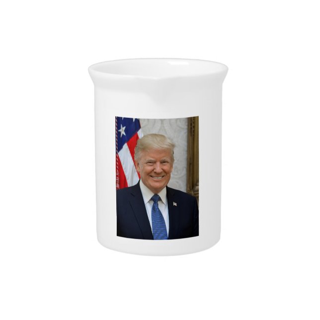 Donald Trump White House President Portrait Beverage Pitcher (Front)