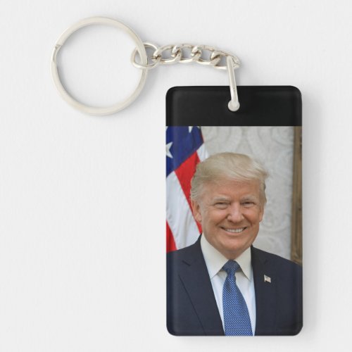 Donald Trump White House President Portrait Keycha Keychain