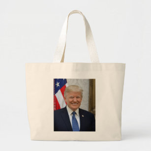 Donald Trump White House President Portrait Large Tote Bag