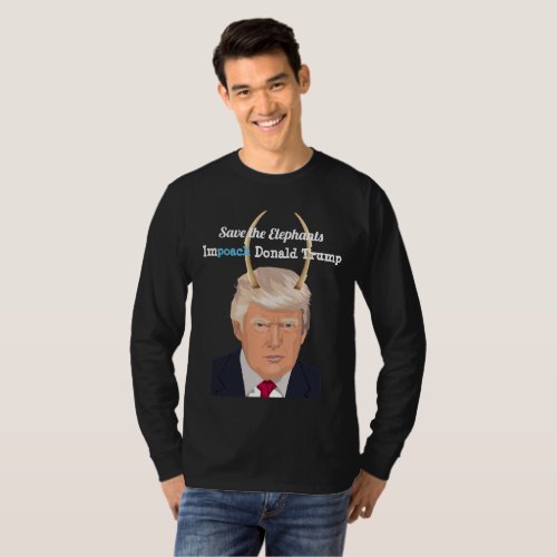 Donald Trump with Elephant Trump Devil Horns T_Shirt