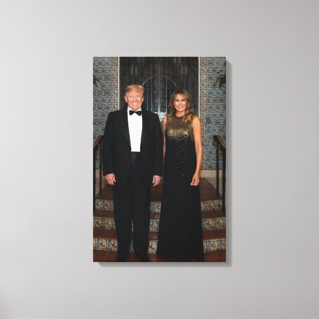 Donald Trump With First Lady Melania Canvas Print (Front)