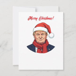 Donald Trump With Santa Claus Hat Merry Christmas Holiday Card