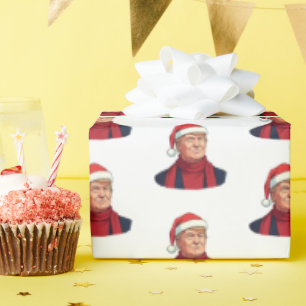 Donald Trump With Santa Claus Hat Merry Christmas Wrapping Paper