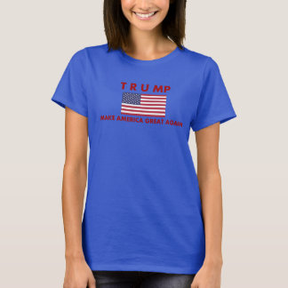 Donald Trump Women's T-Shirt with American Flag