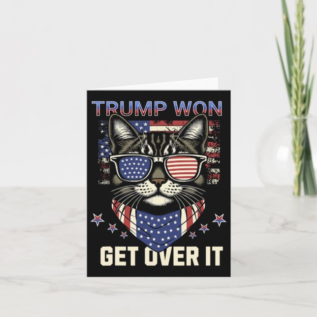 Donald Trump Won 2024 Election Cats For Trump Men  Card (Front)