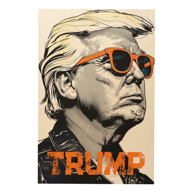 Donald Trump Wood Wall Art (Front)