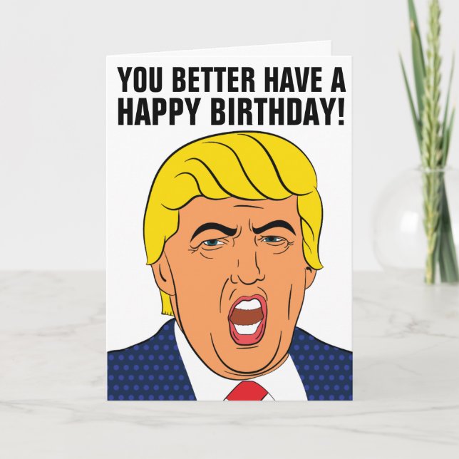 DONALD TRUMP WOODEN SPOON FUNNY BIRTHDAY CARD (Front)