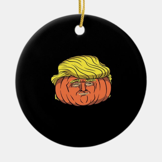 Donald Trumpkin  Pumpking Ceramic Ornament (Front)