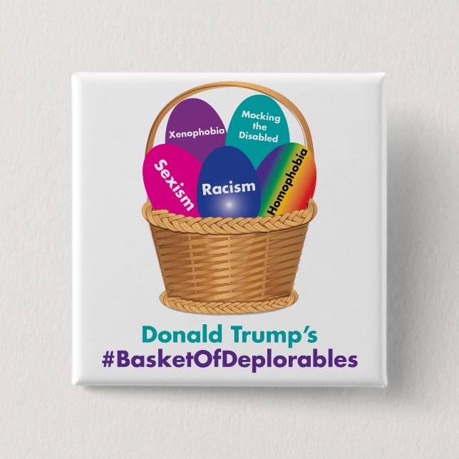 Donald Trump's Basket of Deplorables Pinback Button (Front)