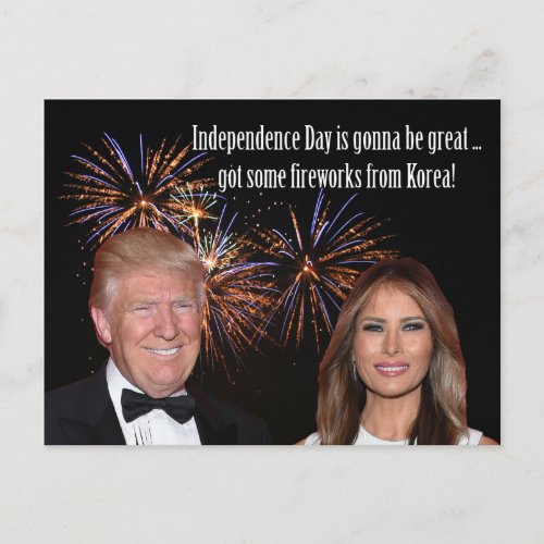Donalds Korean Fireworks Happy 4th of July Postcard